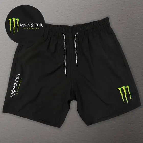 Bermuda Esportiva de Elastano Masculina - MONSTER 02 - Academia Corrida Skate Basquete Otaku