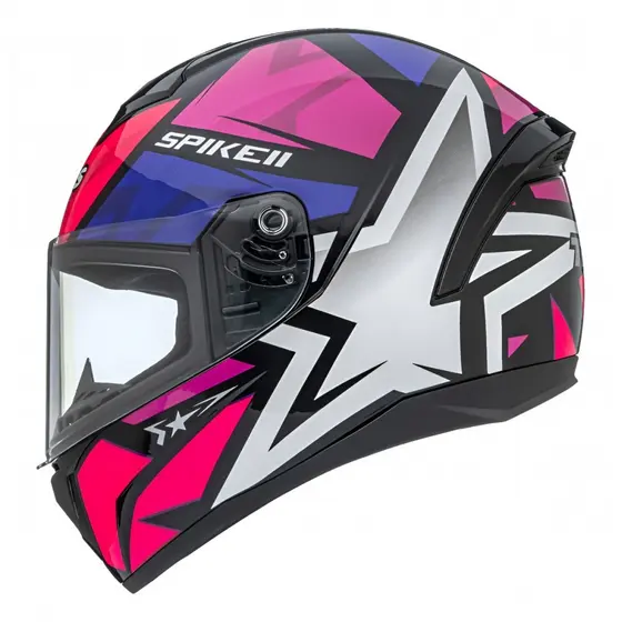 Capacete Moto Feminino Esportivo Peels Spike 1St Ls Star 2 Preto Rosa C/ Selo Inmetro
