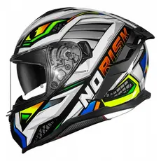 Capacete Moto Norisk Strada 2 Xdron Reptel C/ Aerofólio e Óculos Sol Interno Masculino Feminino