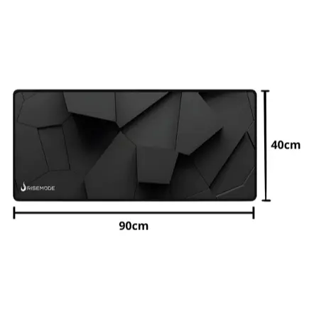 Mousepad Gamer Rise Mode 3D, Estendido 900x400mm, Borda Costurada, Preto