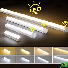 Lâmpada noturna LED com sensor sem fio USB recarregável cozinha guarda-roupa