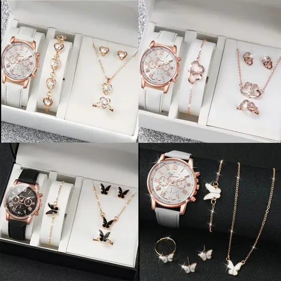 Conjunto Relógio feminino quartz e joia ( NÃO ACOMPANHA CAIXA)