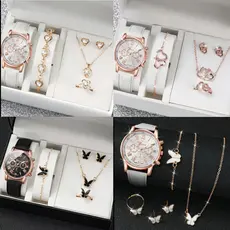 Conjunto Relógio feminino quartz e joia ( NÃO ACOMPANHA CAIXA)