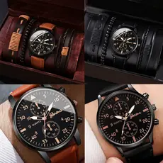 Relógio de Quartzo Casual Masculino - Pulseira  Vintage PU ( NÃO ACOMPANHA CAIXA)
