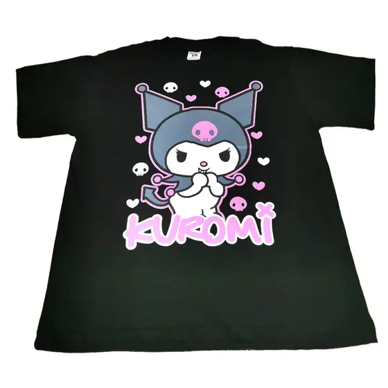 Design Nicho de mercado Camiseta Infantil Kuromi de manga curta