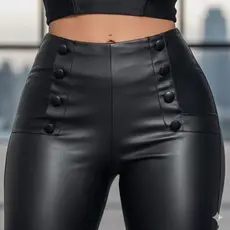 Calça Feminina Courino Legging Cintura Alta Moda Feminina Blogueira 63