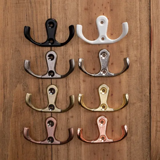 Gancho Pendurador Duplo New Concept Metal Decoração Artesanato Mdf 4 Unidades + Parafusos
