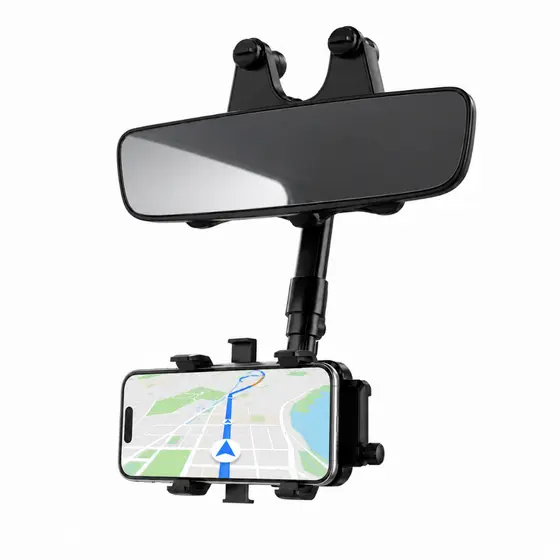 Suporte para Celular Universal de Retrovisor Carro Extensível Giro 360º Ajustável