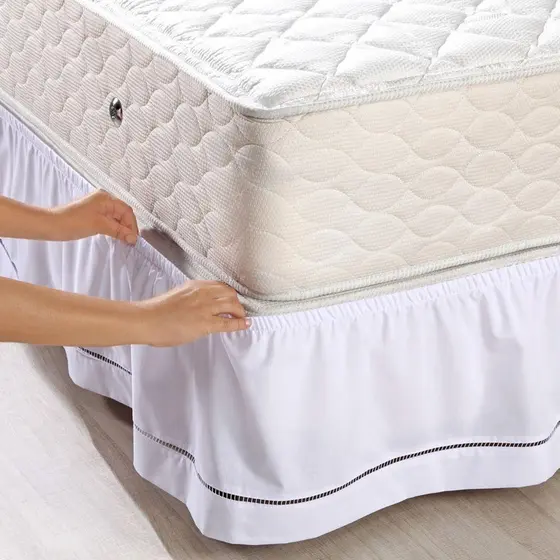 Saia Para Cama Box Casal/Queen Em Detalhe Ponto Palito