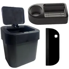 Kit Lixeira de Cozinha 4 Litros com Porta Detergente Dispenser com Rodinho