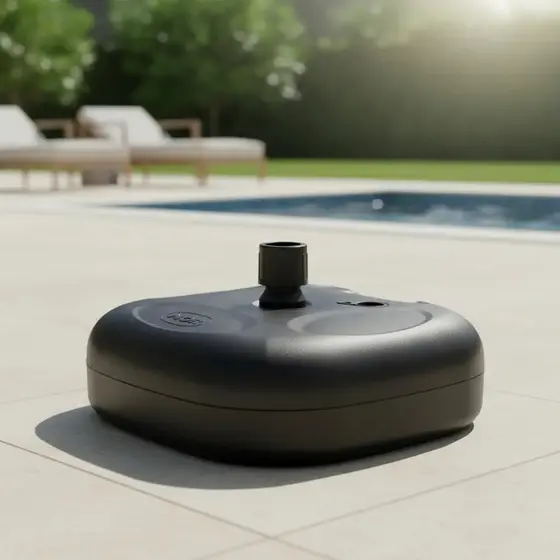 Base Para Guarda Sol e Ombrelone Plástica Preta - MOR