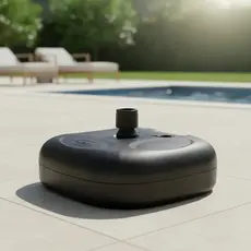Base Para Guarda Sol e Ombrelone Plástica Preta - MOR