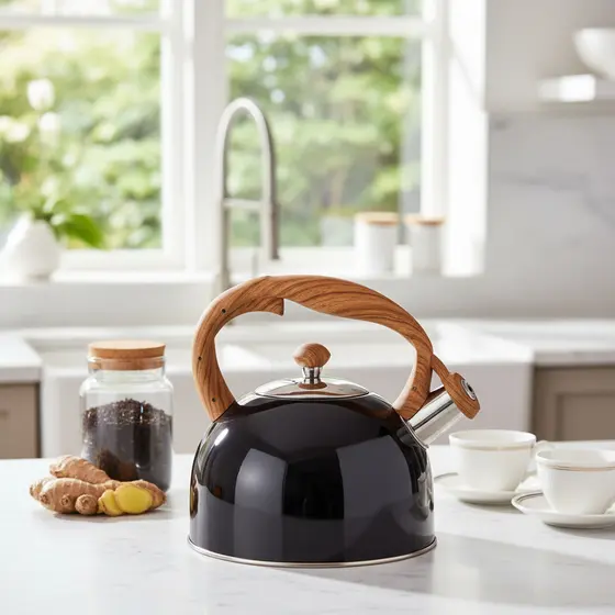 Chaleira Wood em Inox com Apito 2,5 Litros Morderna Cozinha - MOR