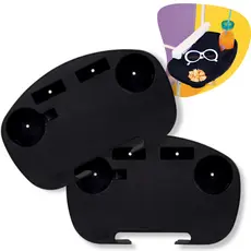 KIT 2 Mesas Portáteis Para Cadeira de Praia Porta Objetos Celular Copo COR: PRETA