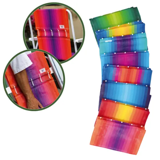 Kit 3 Telas de Reposição Cadeira de Praia Alumínio ou Aço Cores Sortidas - MOR