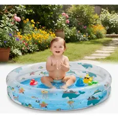 Banheira Piscina Infantil Inflável Fundo do Mar 180 Litros - Mor