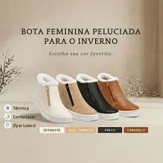 Tênis Botinha Feminino Delicado Forrado Com Pelo Interno - Leve e Confortável