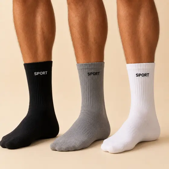 KIT ate 12 Pares Meia Masculina Cano Alto Algodão Confortável