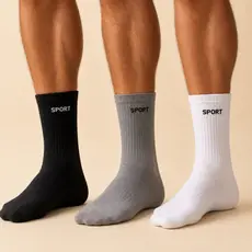 KIT ate 12 Pares Meia Masculina Cano Alto Algodão Confortável
