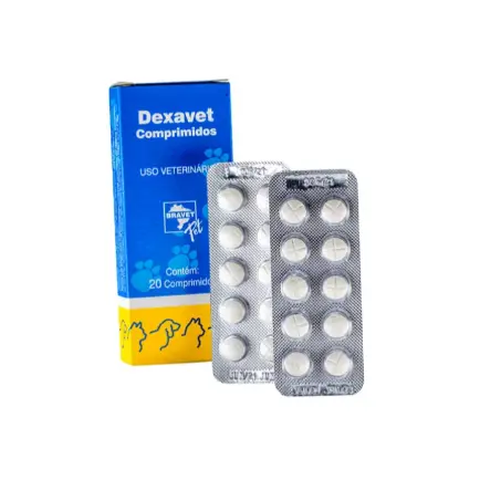 Dexavet Anti-inflamatório Anti Alérgico Cães Gatos 20 Compr.