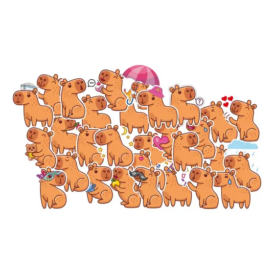 25x Adesivos Capivara Fofa Divertida + Brinde Kids