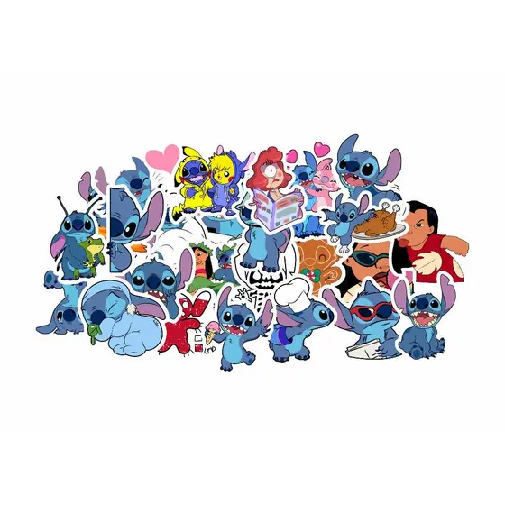 30x Colantes Lilo Stitch Disney Nani Stickers ohana desenho infantil adesivos stickers menino menina