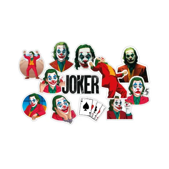 12x Stickers Adesivos Coringa, Joker 2, Palhaço, Filme, Vilão