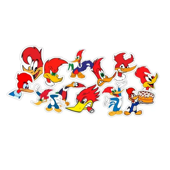 12x Stickers Adesivos Pica Pau, Woodpecker