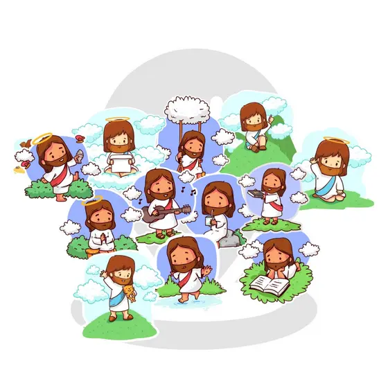 Adesivo Stickers Jesus Religioso Fofo Kids