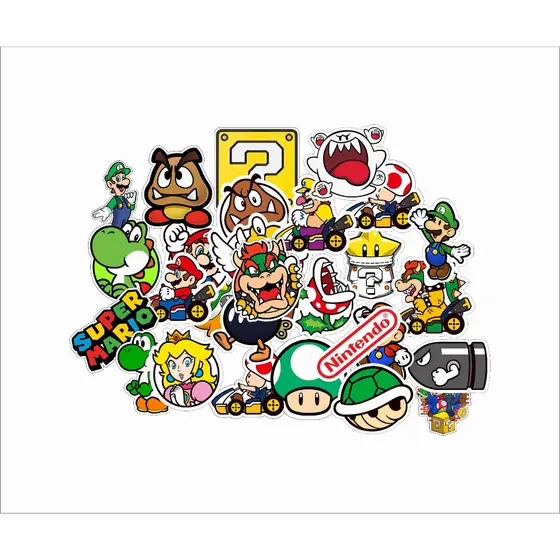 30x Colantes adesivos Super Mario Peach Nintendo Stickers