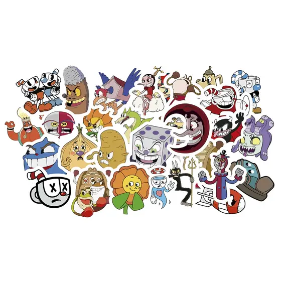 30x. Stickers Adesivos Jogo Cuphead E Bosses