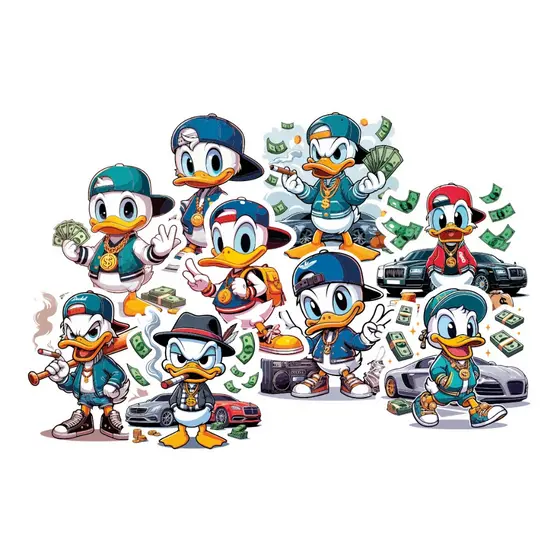 Stickers Adesivo Pato Donald Hip Hop Freestyle