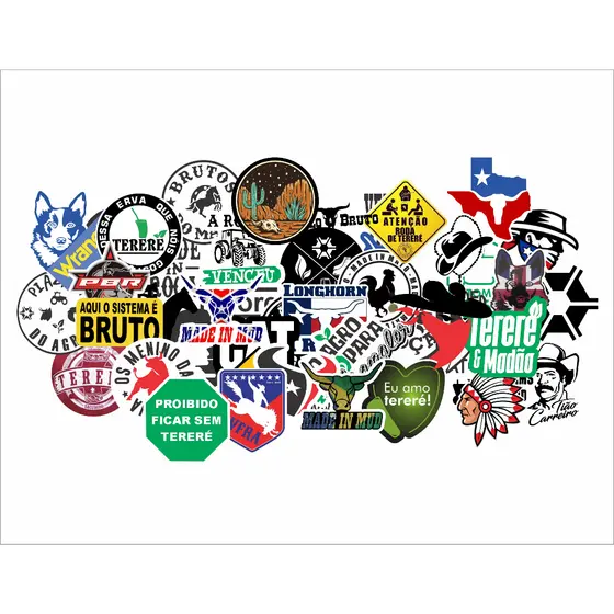 50x Stickers Adesivos Tereré Chimarrao Garrafa Termica