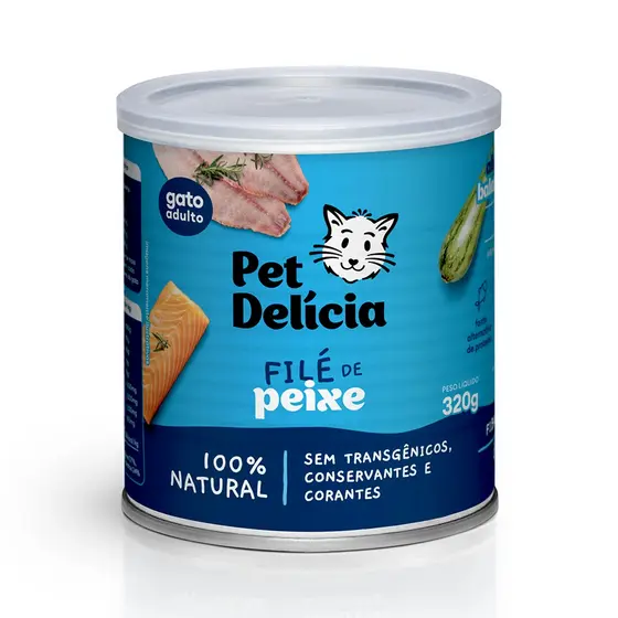 Ração Úmida Pet Delícia Gatos Filé de Peixe - 320g