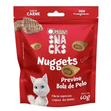 Snack Quatree Nuggets Para Gatos Bola de Pelo Sabor Carne 60g