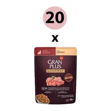 Ração Úmida Gran Plus Gourmet Gatos Filhotes Frango Sachê 85g