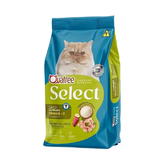 Raçao Quatree Select Gatos Castrados Senior 10,1Kg