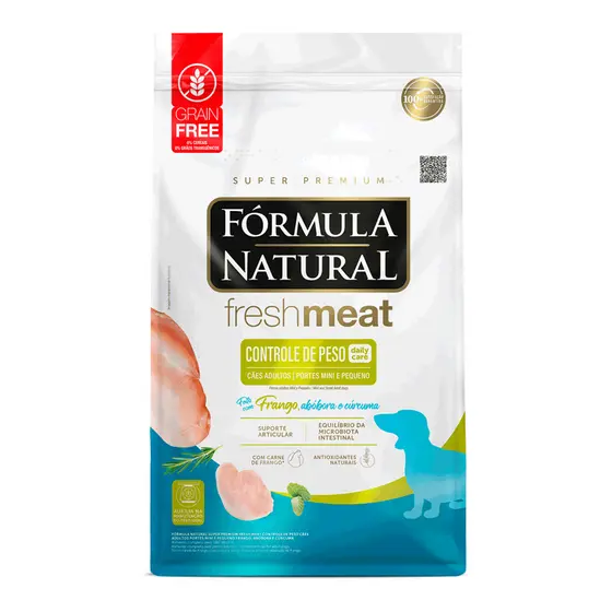 Racao Formula Natural Caes Fresh Meat Controle De Peso  Mini E Pequeno10,1Kg