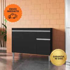 Balcão de Cozinha para Pia 100cm Pintura UV com Portas e Gaveta - TATIANE
