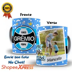 Caneca Porcelana Dia Dos Pais Pai Que Ama Futebol Times Com Foto e Nome Xicara Personalizada