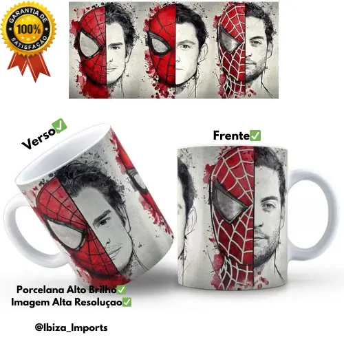 Caneca Do Homem Aranha COM SEU NOME Xícara Personalizada Vários Modelos