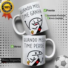Caneca Torcedor Futebol Flork Animada Porcelana Personalizada Xicara para Presente