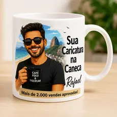 Presente para namorado Caneca Personalizada Ghibli Caricatura | Sua Foto em Desenho 325ml