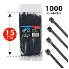 Kit 1000 Abraçadeira de Nylon 15cm Enforca Gato Braçadeira Cintas Plásticas - Preta | Branca