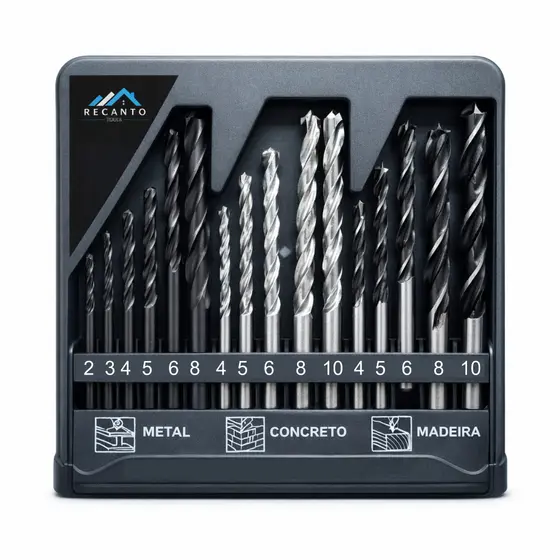 Jg De Brocas 16 Peças Madeira Metal Concreto