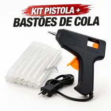 Pistola De Cola Quente Pequena ou Grande Bivolt + Bastões Refil De Cola Quente Fino ou Grossa