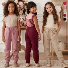 KIT 2 CALÇAS Menina Infantil Juvenil Inverno Frio Jogger Cargo Bengaline Inverno Blogueira Conforto