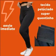 Calça Legging Termica Flanelada Cintura Alta Forrada