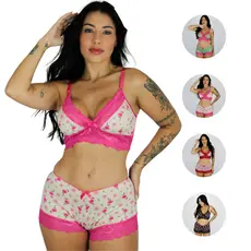 Kit 5 Baby Doll Feminino Pijama  Roupa de Dormir Blogueirinha Mila