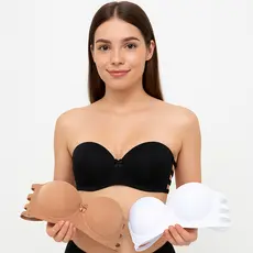 Kit 3 Sutiãs Tomara que Caia Reforçado Elástico Confortável 3 Tiras